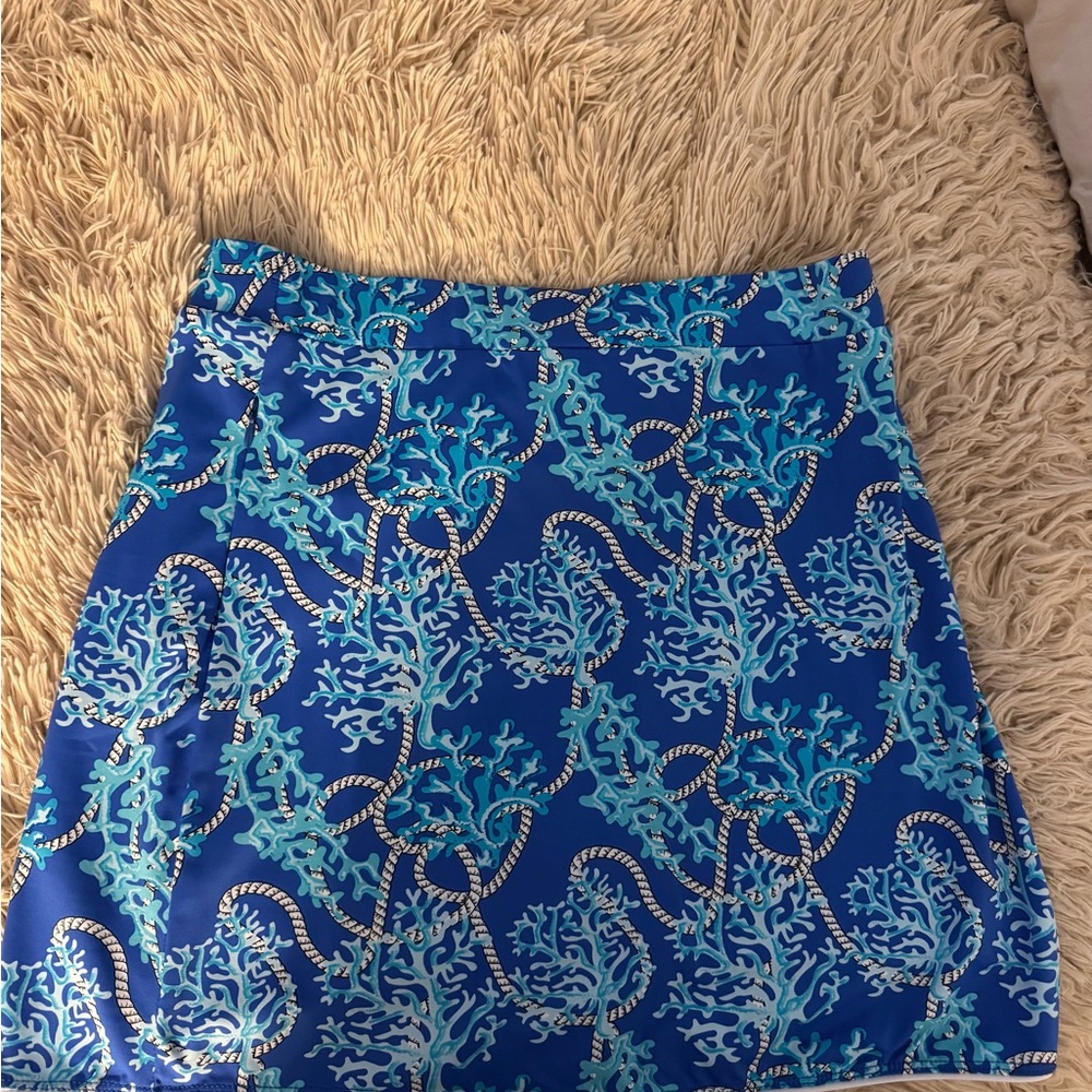Lulu-B Blue and White rope and coral pattern  Skort - Picture 2 of 3